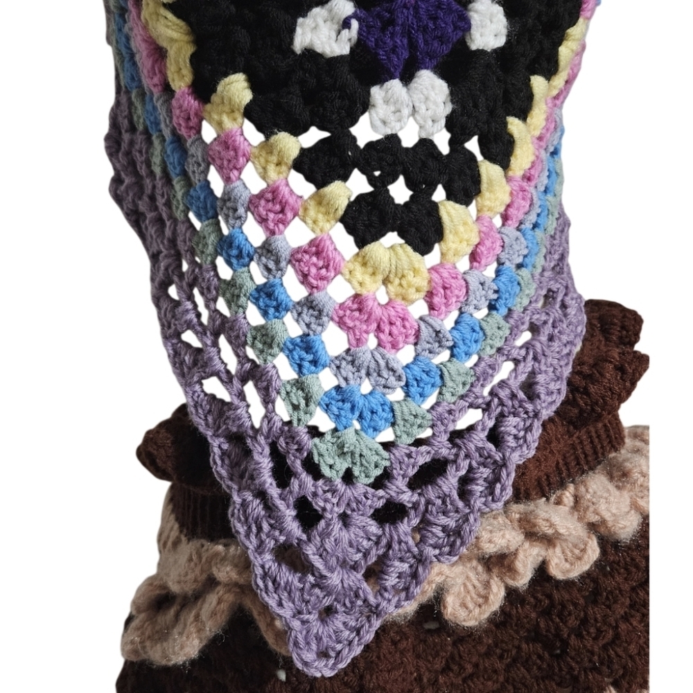 One-of-a-kind Crochet Swim Cover-Up Top Hand Crafted Festival Boho Beachwear - Picture 10 of 17